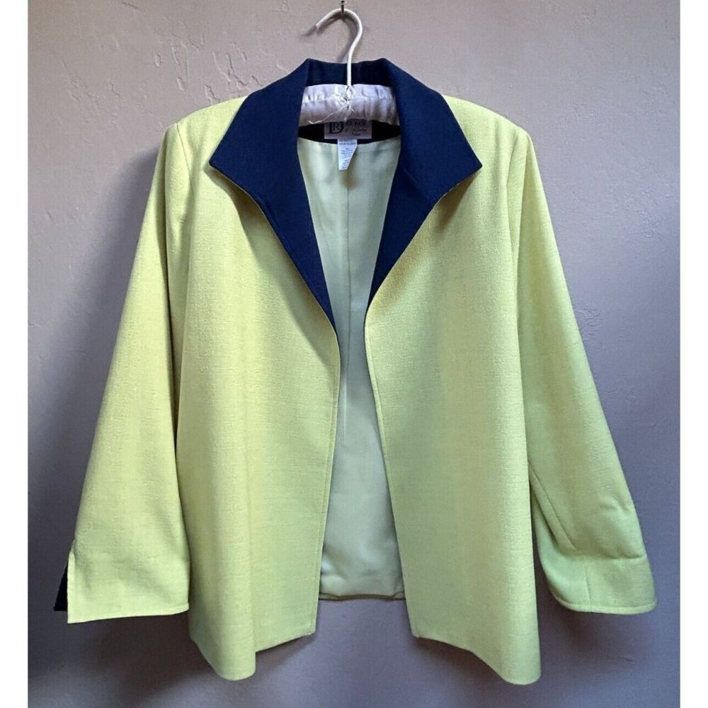 Vintage DA-RUE of California Petite Womens Size 14P Open Jacket Lime Lightweight